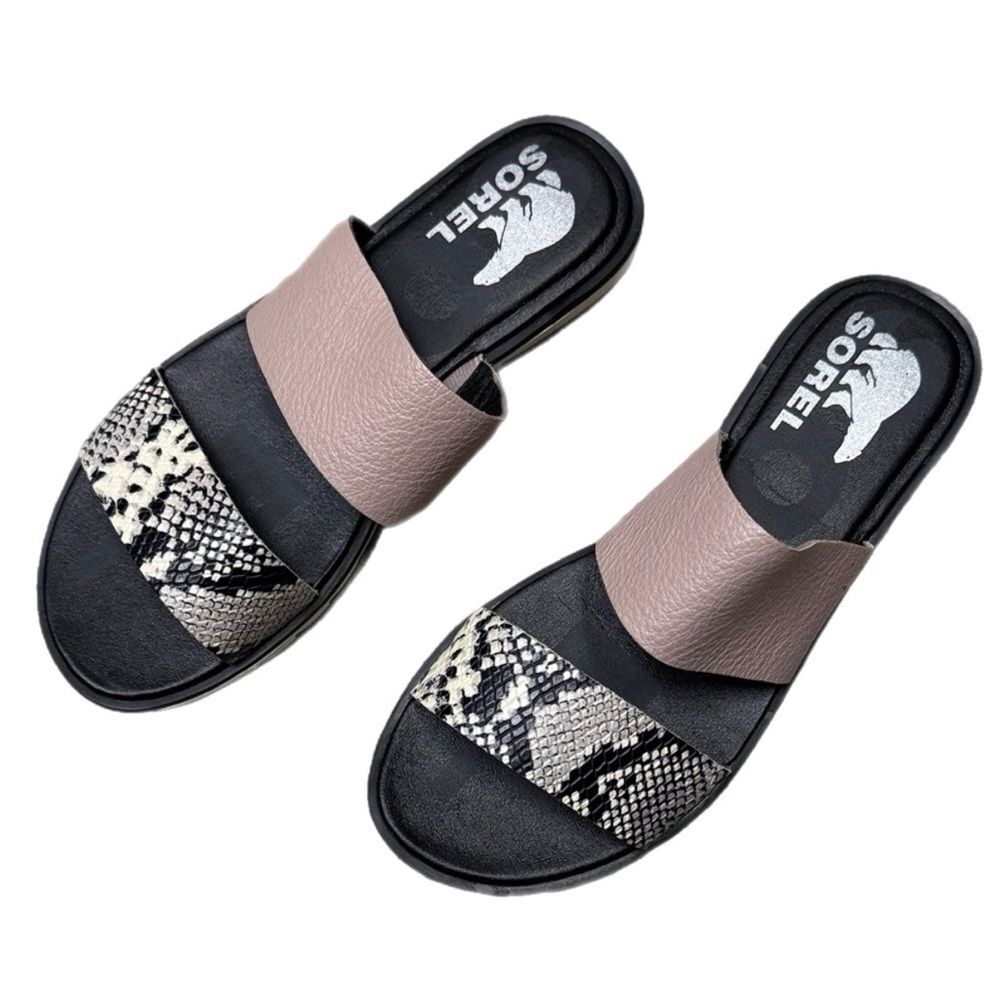 * ☀️SPRING VIBES 🪴Sorel Womens Ella II Slide Sandal Mauve snake print strap